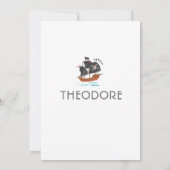 Modern Pirate Birthday Party Kinder uitnodiging (Achterkant)