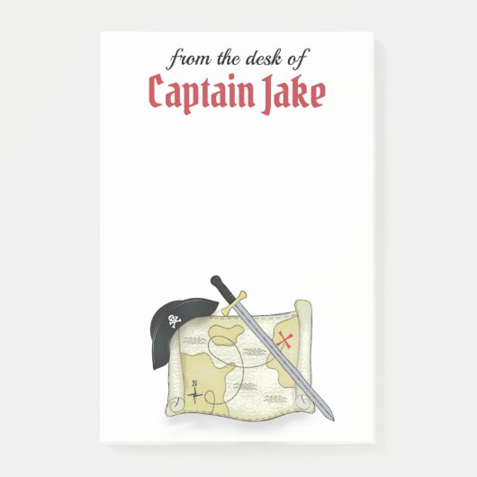 Modern Pirate Old Map Buccaneer Post-it® Notes (Voorkant)