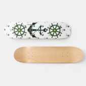 Modern Pirate Ship, voeg naam toe Persoonlijk Skateboard (Horizontaal)