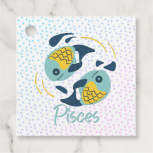 Modern Pisces Fish Zodiac Bedankjes Labels