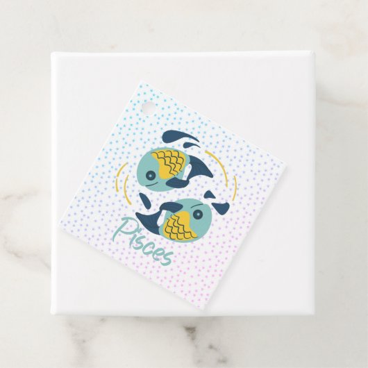 Modern Pisces Fish Zodiac Bedankjes Labels (In situ)