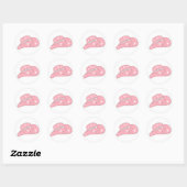 Modern Pisces Zodiac Pink Cowgirl Pet Ronde Sticker (Vel)
