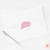 Modern Pisces Zodiac Pink Cowgirl Pet Ronde Sticker (Envelop)