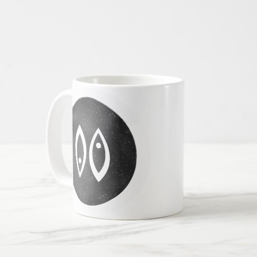 Modern Pisces Zodiac Sign Black Minimal Koffiemok (Voorkant links)