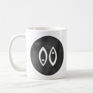 Modern Pisces Zodiac Sign Black Minimal Koffiemok