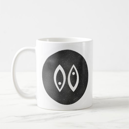Modern Pisces Zodiac Sign Black Minimal Koffiemok (Links)