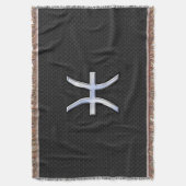 Modern Pisces Zodiac Sign Black Snake Skin style Deken (Voorkant Verticaal)