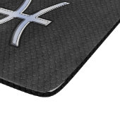 Modern Pisces Zodiac Sign Black Snake Skin style Snijplank (Hoek)