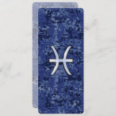 Modern Pisces Zodiac Sign Navy Blue Digital Camo (Voorkant / Achterkant)