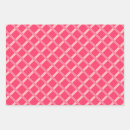 Modern pittig rood roze geometrisch inpakpapier vel