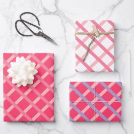 Modern pittig rood roze geometrisch inpakpapier vel