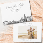 Modern Pittsburgh Bruiloft Save the Date Kaart
