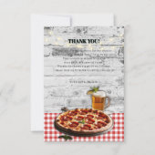 Modern Pizza + Bierstenen Baby shower Bedankkaart (Voorkant)
