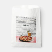 Modern Pizza + Bierstenen Baby shower Bedankzakje (Voorkant)