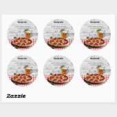 Modern Pizza + Bierstenen Baby shower Ronde Sticker (Vel)