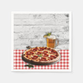 Modern Pizza + Bierstenen Baby shower Servet (Voorkant)