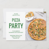 Modern Pizza Birthday Party Invitation Kaart (Voorkant)