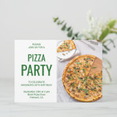 Modern Pizza Birthday Party Invitation Kaart (Staand voorkant)