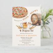 Modern Pizza Brouwen & Luiers Koppels Baby shower Kaart (Staand voorkant)