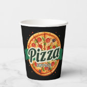 Modern Pizza Party Baby shower Papieren Bekers (Achterkant)