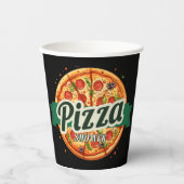 Modern Pizza Party Baby shower Papieren Bekers (Voorkant)