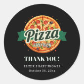 Modern Pizza Party Baby shower Ronde Sticker (Voorkant)