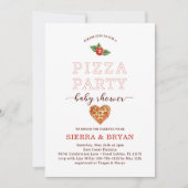 Modern Pizza Party Baby shower Uitnodiging – Fun & (Voorkant)