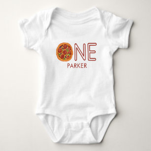 Modern Pizza Party First Birthday Personalized Bab Romper