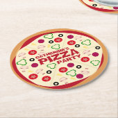 Modern Pizza Party Kinderen van Birthday Ronde Kartonnen Onderzetter (Gebogen)
