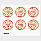 Modern Pizza Party Kinderen van Birthday Ronde Sticker (Vel)