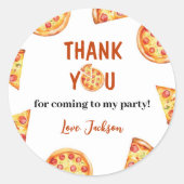 Modern Pizza Party Verjaardag Sticker Labels (Voorkant)