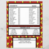 Modern Pizza Pasta Grill Restaurant Spaghetti Menu (Achterkant)