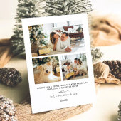 Modern Plaid 4 Photo Christmas  Feestdagenkaart