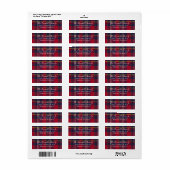 Modern Plaid Christmas Holiday Card Return Address Etiket (Full Sheet)