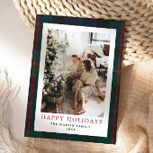 Modern Plaid Christmas Holiday Kaart Tartan