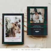 Modern Plaid Christmas Holiday Kaart Tartan