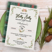 Modern Plaid Christmas Party Invitation Kaart