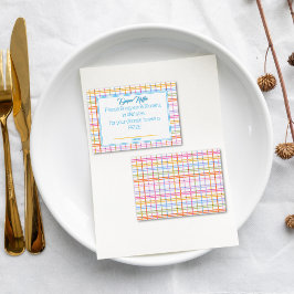 Modern Plaid Colorful Rainbow Diaper Raffle  Informatiekaartje