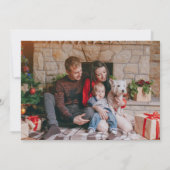 Modern Plaid Familie Foto Kerst Kaart (Achterkant)