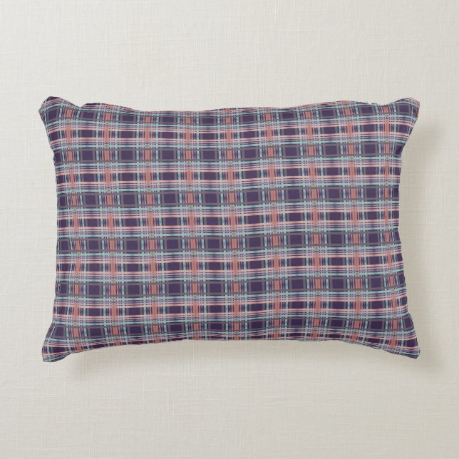 Modern Plaid in Plum Accent Kussen (Voorkant)