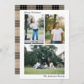 Modern Plaid | Kerstfotocollage Feestdagenkaart (Voorkant / Achterkant)