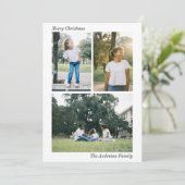 Modern Plaid | Kerstfotocollage Feestdagenkaart (Staand voorkant)