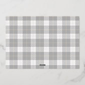 Modern Plaid Laat het sneeuwfoto Folie Feestdagenkaart (Achterkant)