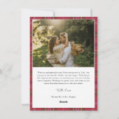 Modern Plaid Newlywed First Christmas 2 Photo Feestdagenkaart (Achterkant)