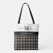 Modern Plaid Tartan Pattern Olive Green Tote Bag (Achterkant)
