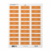 Modern Plain Basic Oranje en White Etiket (Full Sheet)
