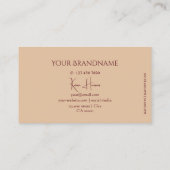 Modern Plain Beige met Monogram en Luxe Jewels Visitekaartje (Achterkant)