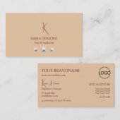 Modern Plain Beige met Monogram Logo en juwelen Visitekaartje (Voorkant / Achterkant)