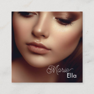 Modern Plain Black Comp Kaart Fotosjabloon Classy Vierkante Visitekaartje