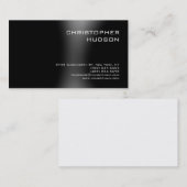 Modern Plain Black Grey Visitekaartje (Voorkant / Achterkant)